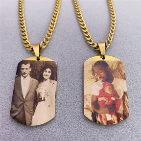 Custom Color Picture Dog Tag Necklace for Memorial Jewelry Gift