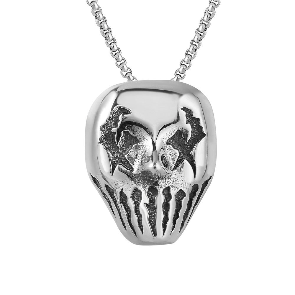 Punk Ghost Skull Mask Pendant Necklace Cool Men's Rock Party Jewelry