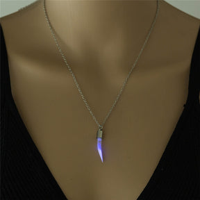 Chili Clavicle Chain Luminous Stone Metal Tooth Pendant Men and Women Personality Gift