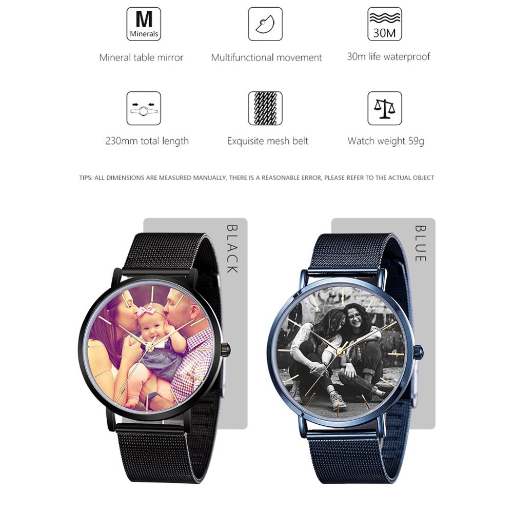 Orologio fotografico personalizzato Orologi al quarzo con foto per amanti personalizzati Stampa di foto Gioielli fai-da-te