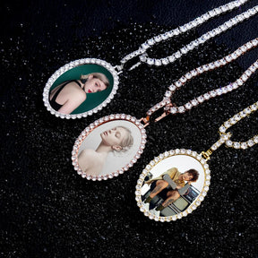 Custom Photo Pendant  Drop-shaped Medal Pendant Necklace  Hip Hop Jewelry