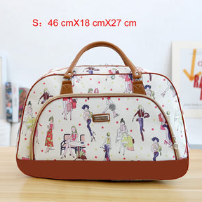 Women Travel Bags PU Leather Large Capacity Waterproof Print Luggage Duffle Bag