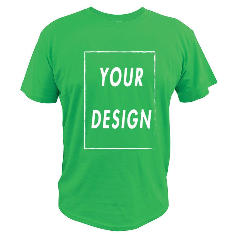 Custom T Shirt EU Size 100% Cotton Make Your Design Logo Text Men Women Print Original Design