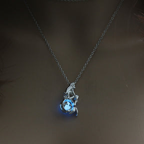 Hollow Luminous Stone Gem Charm Jewelry Pendant Necklace Gifts