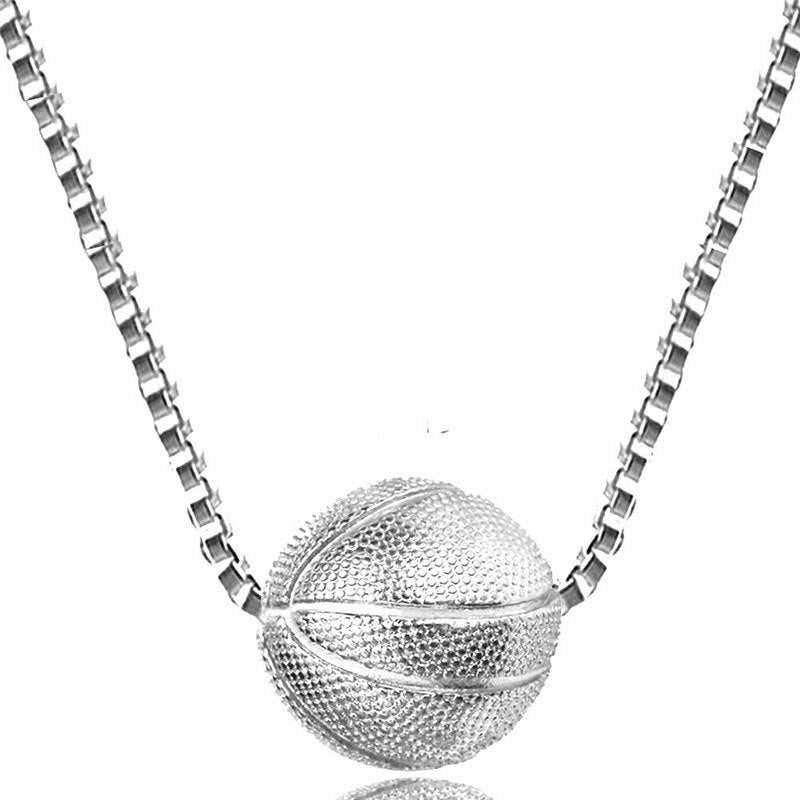 Basketball Necklace Choker Gold Silver Color Ball Shaped Pendant Sports Hip Hop Punk Jewelry