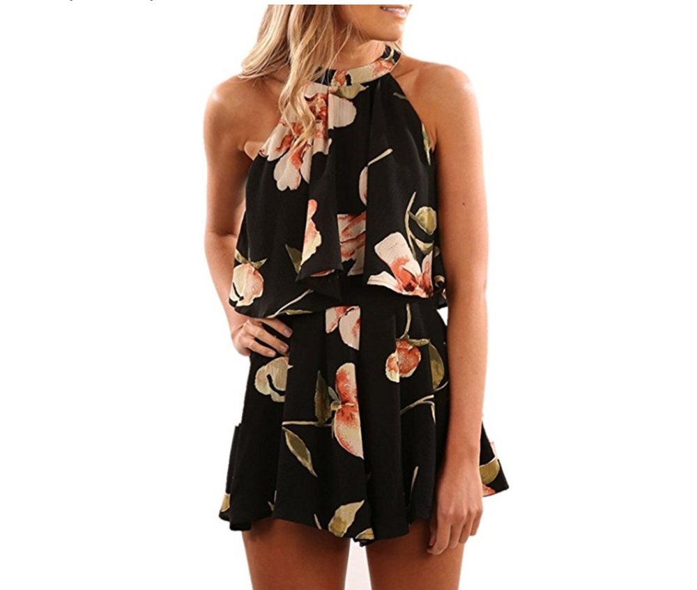 Sexy Jumpsuit For Women Loose Cause Boho Floral Female Rompers Beach Shorts Sets