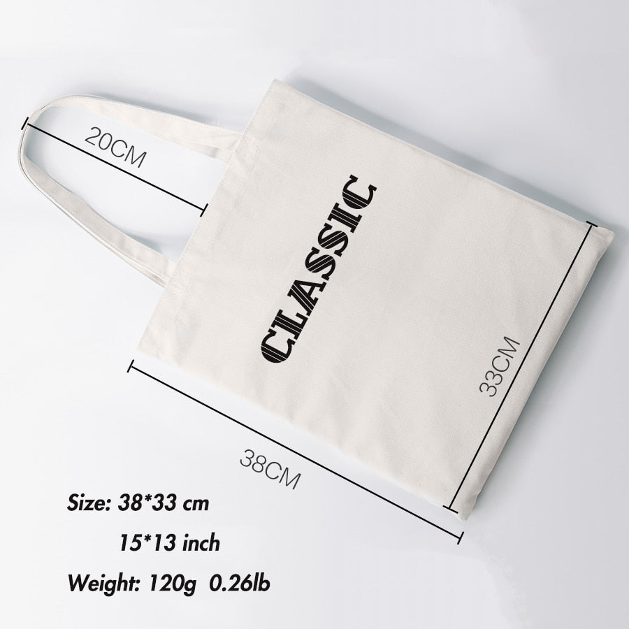 Custom Tote Bag Shopping Add Your Text Print Original Design Zipper Unisex Fashion Travel Canvas Bags