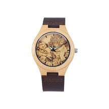 Personalized Custom Photo Texts Wooden Watch Log Wood Case Genuine Leather Watches