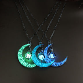 Hollow Luminous Stone Gem Charm Jewelry Pendant Necklace Gifts