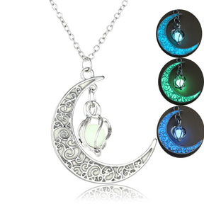 Hollow Luminous Stone Gem Charm Jewelry Pendant Necklace Gifts