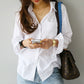 S-3XL Spring One Pocket Women White Blouse Female Shirt Tops Long Sleeve