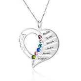 Name Necklace Personalized Birthstone Engrave Name Pendants