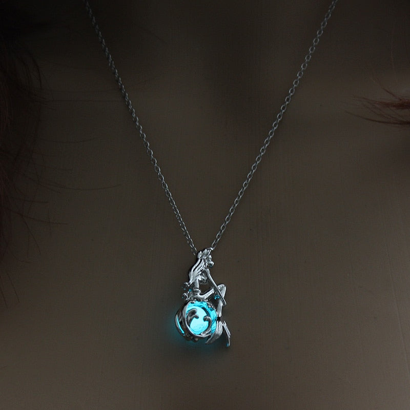 Hollow Luminous Stone Gem Charm Jewelry Pendant Necklace Gifts