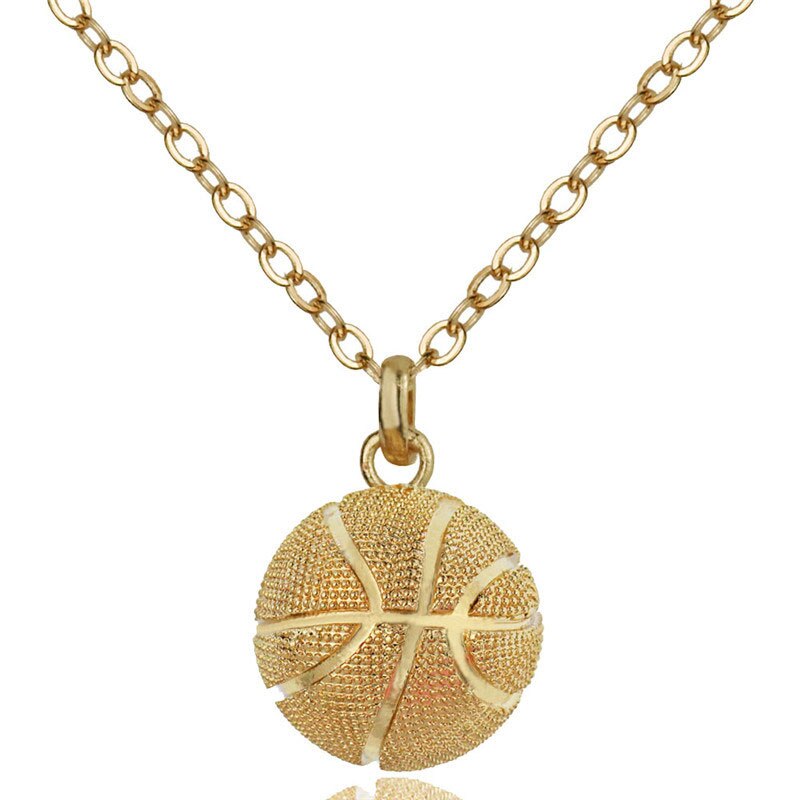 Pallacanestro Collana Girocollo Oro Argento Colore Ciondolo a forma di palla Sport Gioielli Hip Hop Punk