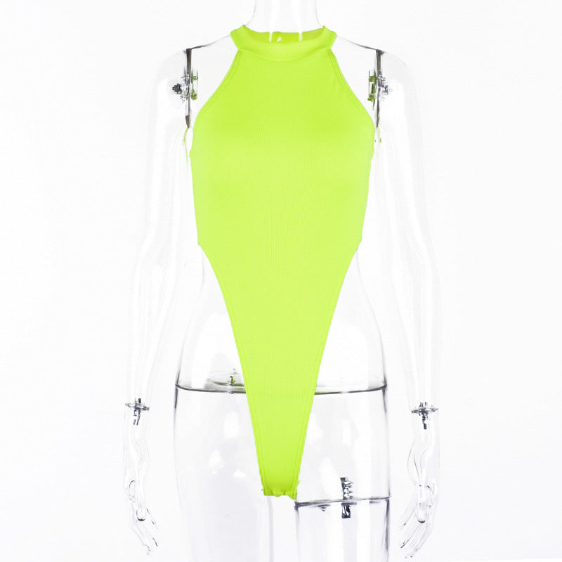 2022 Neon Green Red Orange Sexy Bodysuit Summer Clothes for Women Casual Streetwear Jumpsuits