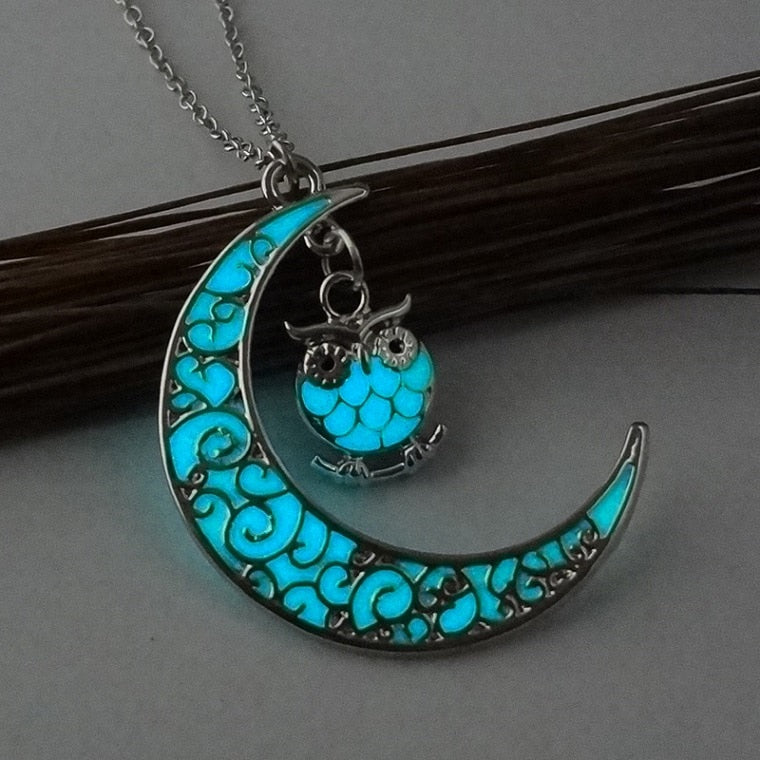 Hollow Luminous Stone Gem Charm Jewelry Pendant Necklace Gifts