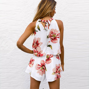 Sexy Jumpsuit For Women Loose Cause Boho Floral Female Rompers Beach Shorts Sets