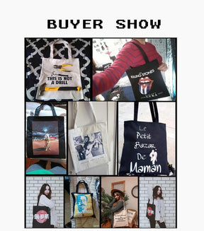 Custom Tote Bag Shopping Add Your Text Print Original Design Zipper Unisex Fashion Travel Canvas Bags