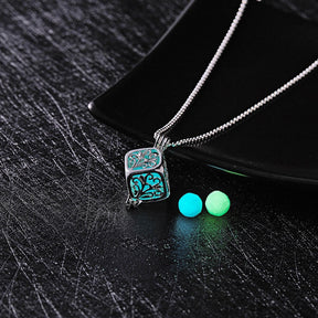 Glow In The Dark Collana Moon Square Heart Collane per donna Ciondolo goccia d'acqua vuota