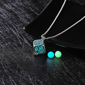 Glow In The Dark Collana Moon Square Heart Collane per donna Ciondolo goccia d'acqua vuota