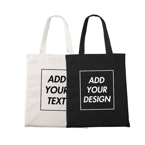 Custom Tote Bag Shopping Add Your Text Print Original Design Zipper Unisex Fashion Travel Canvas Bags