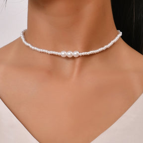 Trend Jewelry Wedding Big Pearl Necklace For Women Fashion White Imitation Pearl Choker