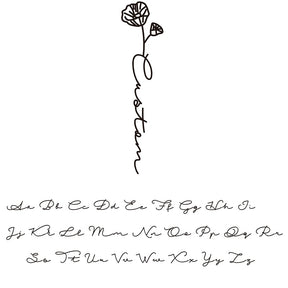 Benutzerdefinierte Namenskette Handschrift Stil mit Blume Personalisierter Namensschmuck