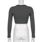 Goth Print Tops Stripe Cute T-Shirts Dark Academia Techwear Button Up V Neck Half Sleeve Sweat Shirts
