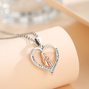 925 Sterling Silver Good Sister Heart Pendant Good Friend Rose Gold necklace jewelry for Sisters Valentine's Gift