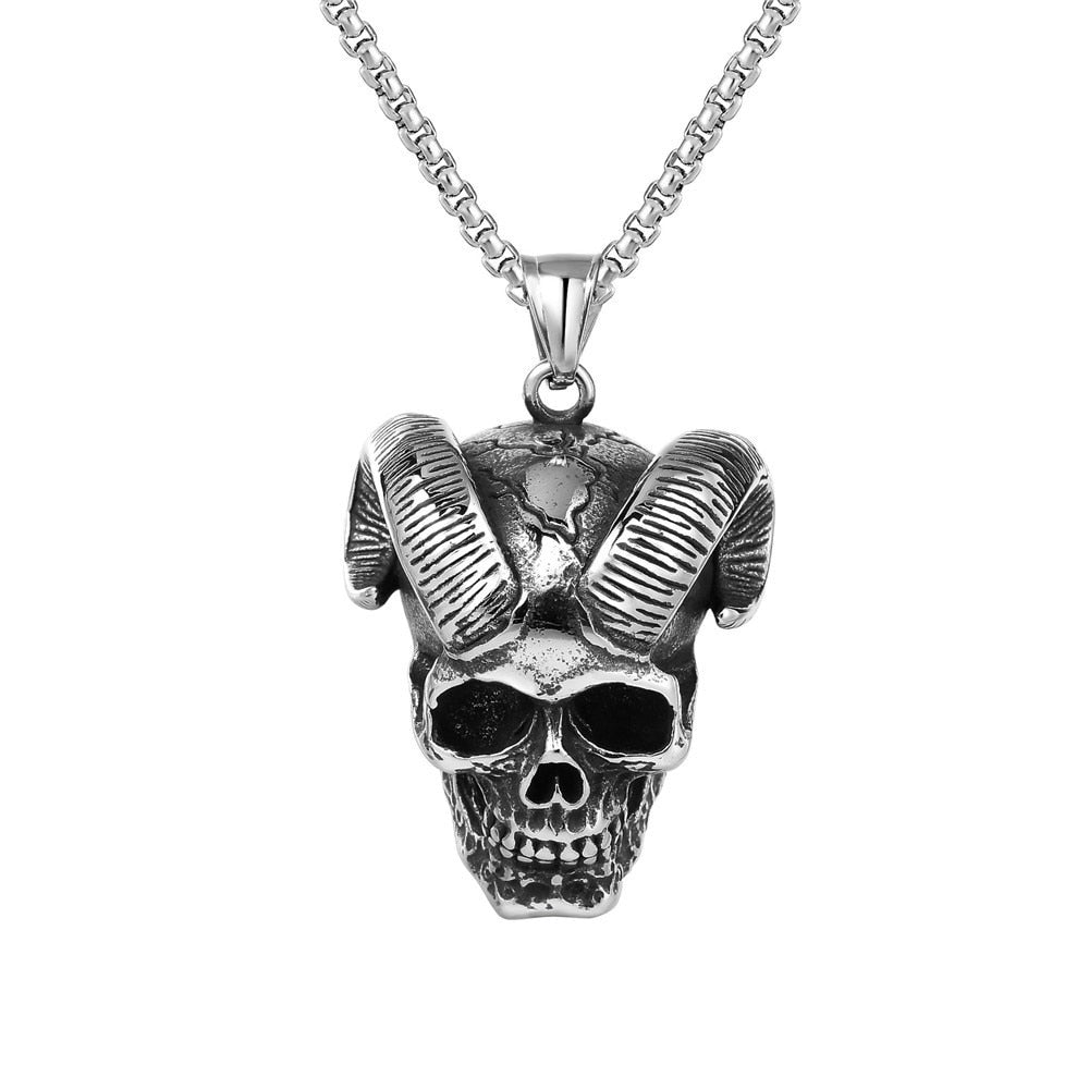 Punk Ghost Skull Mask Pendant Necklace Cool Men's Rock Party Jewelry