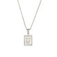 18K Golden Chain Necklaces Male Square Natural Shell Initial Letters Pendant Stainless Steel Jewelry
