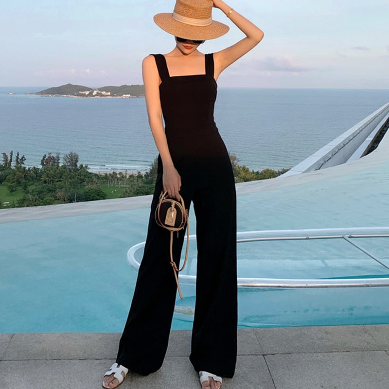 Summer Streetwear Jumpsuit Backless Fitness Beach Wear Party Sexy Rompers Overalls