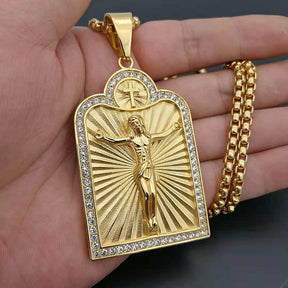 Personality Creative Jesus Cross Amulet Pendant Rock Casual Gift Catholic Christian Necklace