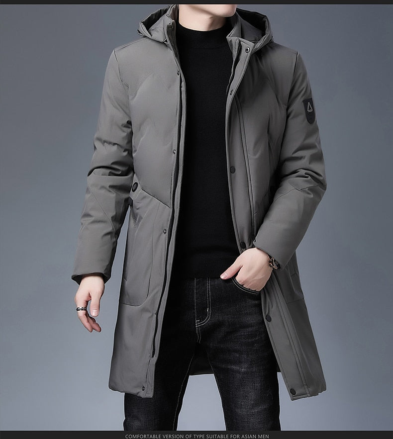 Parkas Jacke Herren Longline Windbreaker Mäntel Kleidung