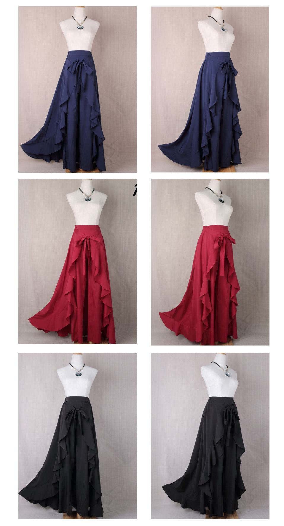 Women Pants Causal Ruffle Drawstring TrouserHigh Waist  Loose Dancing Outfits Palazzo Skirt