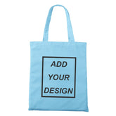 Custom Tote Bag Shopping Add Your Text Print Original Design Zipper Unisex Fashion Travel Canvas Bags