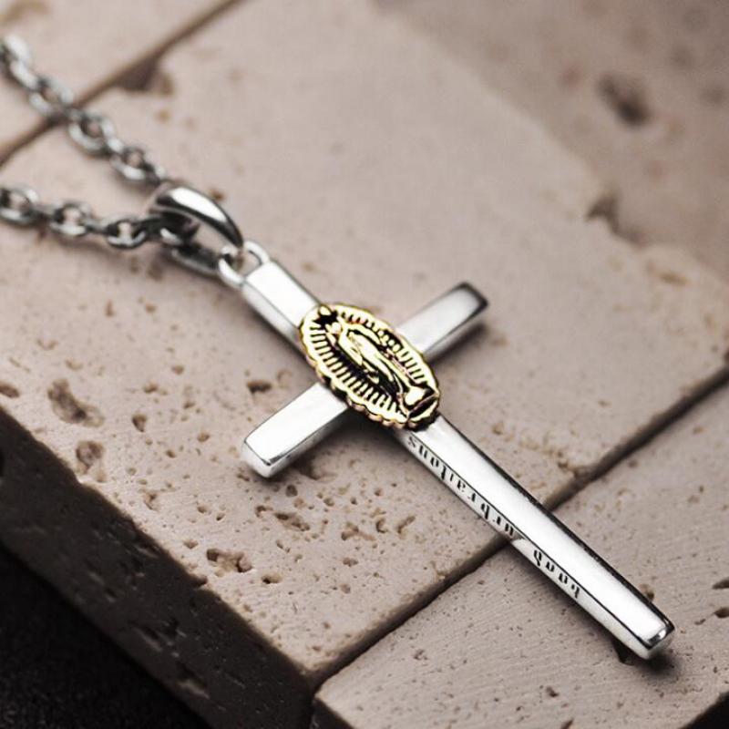 Personality Creative Jesus Cross Amulet Pendant Rock Casual Gift Catholic Christian Necklace