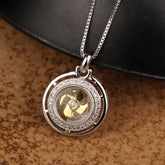 Rotatable Windmill Pendant Necklace AAA Cubic Zirconia Pave Gold Silver Color Crystal Necklace Jewelry