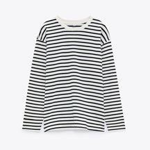 Women Striped Long Sleeve T-shirts Female Streetwear Autumn Spring Cotton Tees Tops