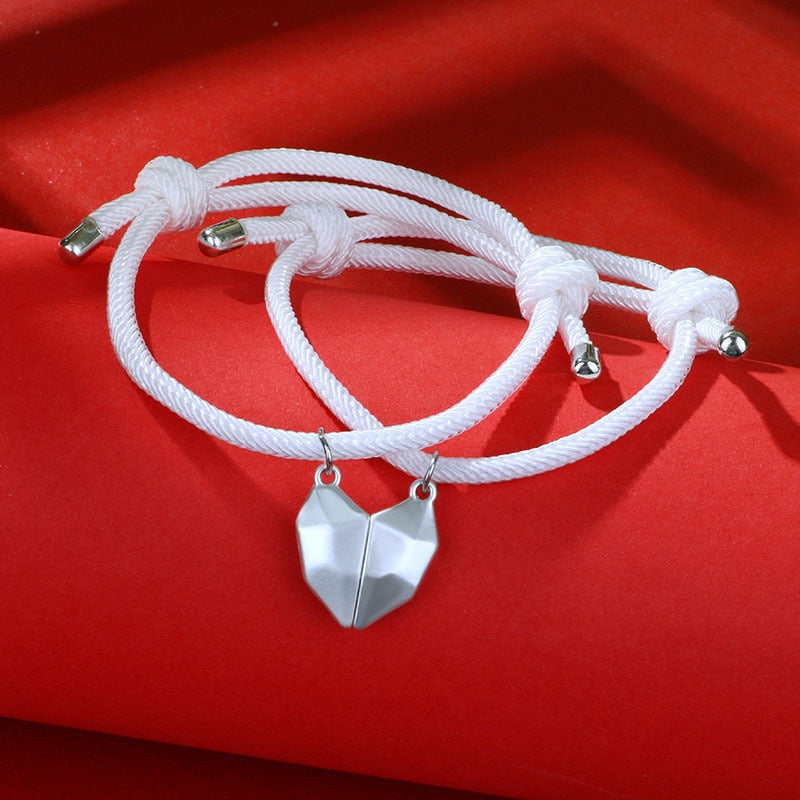 2Pcs Fashion Lovers Matching Friendship Heart Bracelet