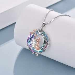 Friendship Round Sisters Pendant Necklace Natural Crystal Sisters Jewelry necklace