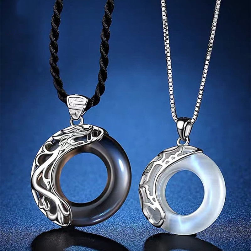 Heaven Officials Blessing Couple Necklaces Moonlight Pendant Necklace For Lovers Friendship Jewelry
