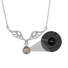 Customized 925 Silver 100 languages Projection Necklace Couple Memory Gifts