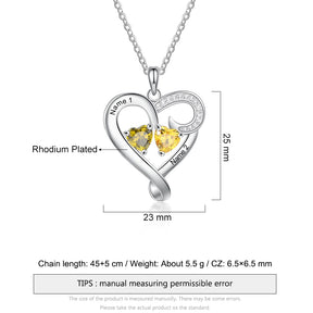 Customized Couple Engraved Necklace Personalized Heart Name Necklace