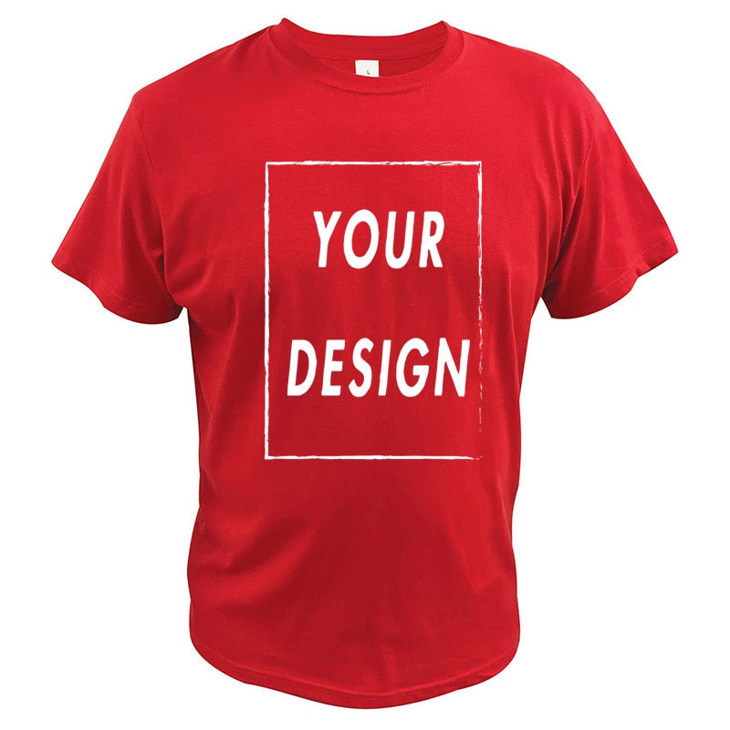 Custom T Shirt EU Size 100% Cotton Make Your Design Logo Text Men Women Print Original Design