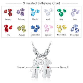 Junge Mädchen Anhänger Namenskette Customized Birthstone Schmuck Geschenk