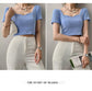 French Clavicle Square Collar Tops Women High Waist Croped Top Short Sleeve T-shirt Female