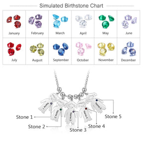 Junge Mädchen Anhänger Namenskette Customized Birthstone Schmuck Geschenk