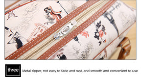 Women Travel Bags PU Leather Large Capacity Waterproof Print Luggage Duffle Bag