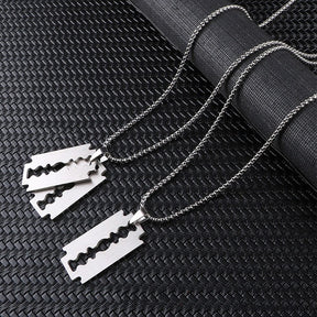 Hip Hop Blade Pendant Necklaces Razor Necklace